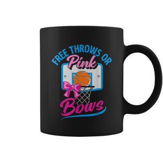 Free Throws Or Pink Bows Boy Or Girl Gender Reveal Party Graphic Design Printed Casual Daily Basic Coffee Mug - Thegiftio UK