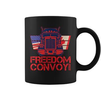 Freedom Convoy 2022 Usa Canada Truckers Tshirt Coffee Mug - Monsterry