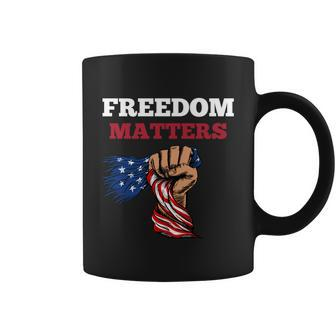 Freedom Matters Fist American Flag Coffee Mug - Monsterry UK