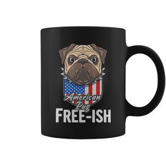 Freeish American Pug Cute Funny 4Th Of July Independence Day Plus Size Graphic Coffee Mug - Monsterry