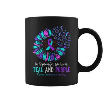 Fun In September We Wear Teal And Purple Suicide Preventions Coffee Mug - Thegiftio UK
