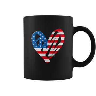 Funny 4Th July Partiotic Heart American Coffee Mug - Monsterry DE