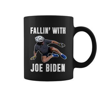 Funny Anti Biden Fallin With Joe Biden Funny Bicycle Coffee Mug - Monsterry