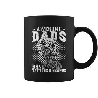 Funny Bearded Man | Awesome Dads Have Tattoos And Beards Coffee Mug - Monsterry CA
