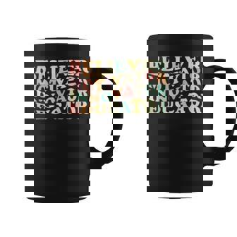 Funny Believer Motivator Innovator Educator Retro Teacher Coffee Mug - Thegiftio