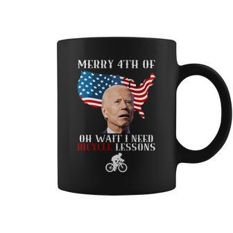 Funny Biden Bicycle Bike Lesson Merry 4Th Of July Coffee Mug - Monsterry AU