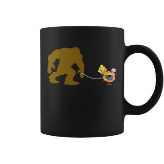 Funny Bigfoot Thanksgiving Turkey Tshirt Coffee Mug - Monsterry