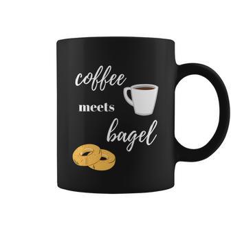 Funny Breakfast Food Lover Coffee Meets Bagels Foodie Coffee Mug - Monsterry AU