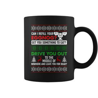 Funny Can I Refill Your Eggnog Ugly Christmas Sweater Coffee Mug - Monsterry