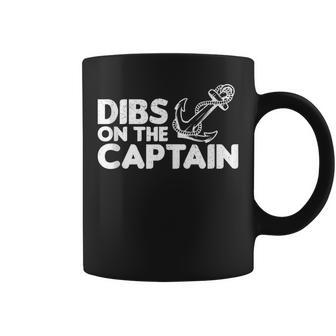 Funny Captain Wife Dibs On The Captain Funny Fishing Quote Coffee Mug - Thegiftio UK