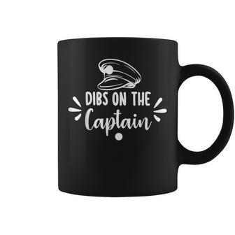 Funny Captain Wife Dibs On The Captain Saying Cute Design Coffee Mug - Thegiftio UK