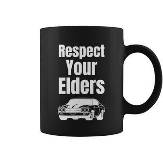 Funny Car Guy Gift Respect Your Elders Classic Muscle Car Tshirt Graphic Design Printed Casual Daily Basic Coffee Mug - Thegiftio UK