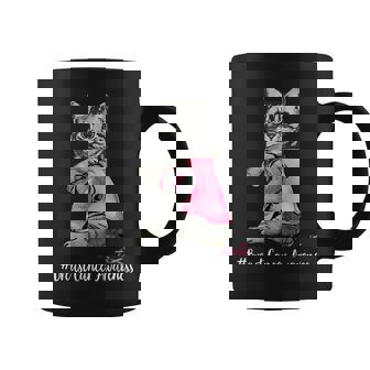 Funny Cat Pink Ribbon In October We Wear Pink Breast Cancer Coffee Mug - Thegiftio UK