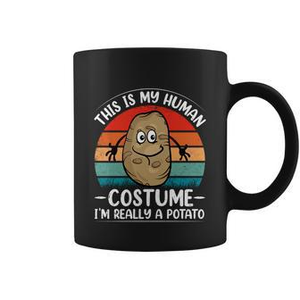 Funny Cute Retro Distressed Sunset Potato Human Costume Halloween Costume Coffee Mug - Monsterry AU