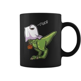 Funny Dinosaur Dressed As Halloween Ghost For Trick Or Treat Coffee Mug - Seseable