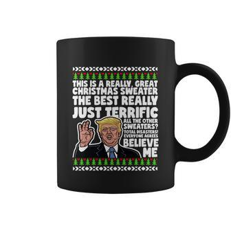 Funny Donald Trump Ugly Christmas Sweater Parody Speech Gift Coffee Mug - Monsterry