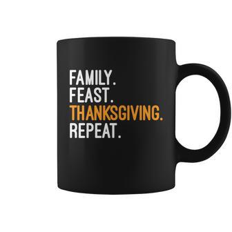 Funny Family Feast Thanksgiving Repeat Cool Gift Coffee Mug - Monsterry