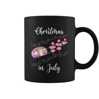 Funny Flamingo Pink Retro Camping Car Christmas In July Great Gift Coffee Mug - Monsterry CA