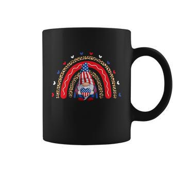 Funny Gnome 4Th Of July American Usa Flag Leopard Rainbow Gift Coffee Mug - Monsterry AU
