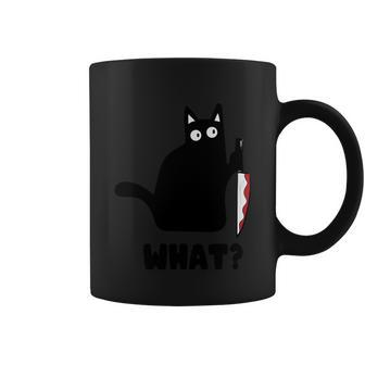 Funny Halloween Black Cat What Black Cat Halloween Knife Funny Coffee Mug - Thegiftio UK