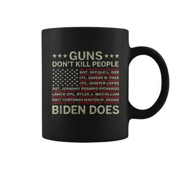 Funny Halloween GunS Dont Like KiLls People Biden Does American Flag Coffee Mug - Thegiftio UK