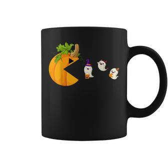 Funny Halloween Pumpkin Eating Ghost Gamer Men Boys Kids Coffee Mug - Thegiftio UK