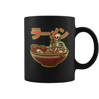 Funny Halloween Skeleton Japanese Ramen Bowl Graphic Design Printed Casual Daily Basic Coffee Mug - Thegiftio UK