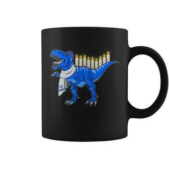 Funny Hanukah Menorasaurus T-Rex Dinosaur Coffee Mug - Monsterry DE