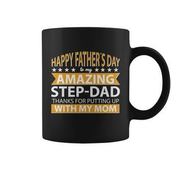 Funny Happy Fathers Day To My Amazing Stepdad Graphic Design Printed Casual Daily Basic Coffee Mug - Thegiftio UK