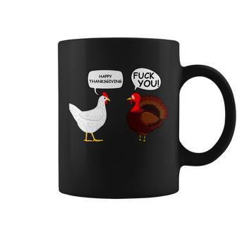 Funny Happy Thanksgiving Chicken Vs Turkey Tshirt Coffee Mug - Monsterry