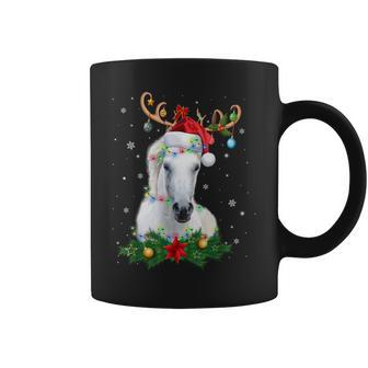 Funny Horse Reindeer Antlers Lights Ornament Christmas Xmas Coffee Mug - Thegiftio UK