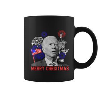 Funny Joe Biden Happy Christmas In July Usa Flag V3 Coffee Mug - Monsterry DE