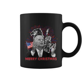 Funny Joe Biden Merry Christmas In July Usa Flag 4Th Of July Coffee Mug - Monsterry