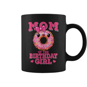 Funny Mom Of The Birthday Girl Pink Donut Birthday Mommy Coffee Mug - Thegiftio