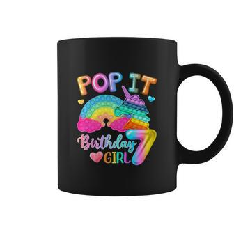 Funny Pop It Birthday Girl For 7 Year Old Girls Unicorn Party Coffee Mug - Monsterry