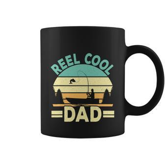 Funny Reel Cool Dad Fishing Fisherman Retro Coffee Mug - Monsterry