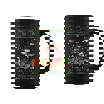Funny Reindeer Lovers Santa Hat Ugly Christmas Sweater Coffee Mug - Thegiftio