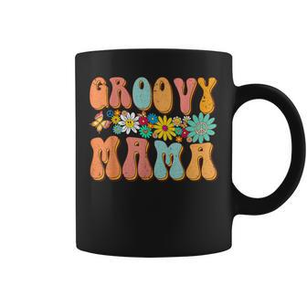 Funny Retro Groovy Birthday Family Matching Cute Groovy Mama Coffee Mug | Seseable UK