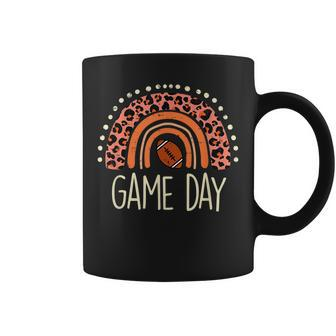 Funny Retro Leopard Rainbow American Football Game Day Sport Coffee Mug - Thegiftio UK