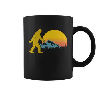 Funny Retro Sasquatch Mountain Sunset Graphic Design Printed Casual Daily Basic Coffee Mug - Thegiftio UK