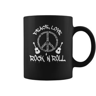 Funny Rock&8217N Roll Gift Peace Love And Rock And Roll Coffee Mug | Mazezy