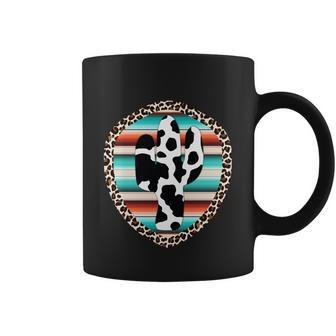 Funny Serape Cow Print Cactus Leopard Print Turquoise Great Gift Graphic Design Printed Casual Daily Basic Coffee Mug - Thegiftio UK