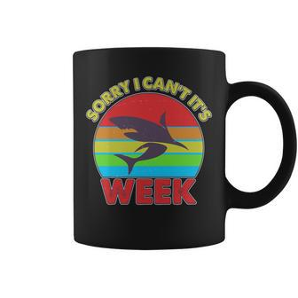 Funny Sorry I Cant Its Shark Week Tshirt Coffee Mug - Monsterry UK