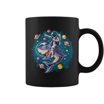 Funny Space Galaxy Astronaut Shark Coffee Mug - Monsterry CA