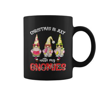 Funny Summer Vacation Gnomies Gnomes For Christmas In July Coffee Mug - Monsterry
