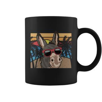 Funny Sunglasses Retro Farm Animal Tropical Donkey Gift Coffee Mug - Monsterry UK