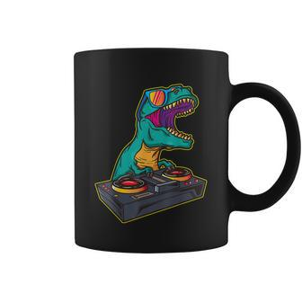 Funny T Rex Dj Party Club Disk Jockey Gift Edm Dance Club Gift Coffee Mug - Monsterry