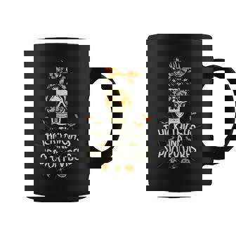 Funny Thick Thighs & Spooky Vibes Skull Messy Bun Halloween V3 Coffee Mug - Seseable