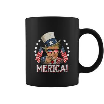 Funny Trump Merica 4Th Of July American Flag Coffee Mug - Monsterry