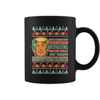Funny Trump Ugly Christmas Sweater Coffee Mug - Monsterry